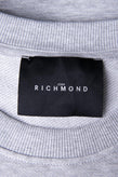 JOHN RICHMOND Pullover Sweatshirt Size M Melange Effect Logo Monogram Patch gallery photo number 11