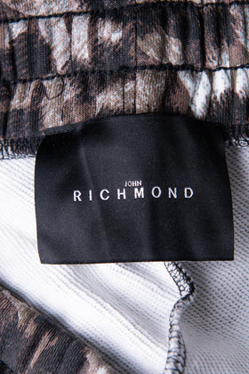 JOHN RICHMOND Jogger Trousers Size M Drawstring Waist Logo Monogram Animal Print gallery photo number 10