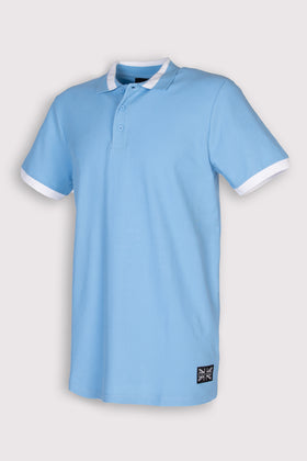 JOHN RICHMOND Pique Polo Shirt L Stretch Half Button Logo Patch Collared Neck gallery photo number 2