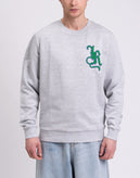 JOHN RICHMOND Pullover Sweatshirt Size M Melange Effect Logo Monogram Patch gallery photo number 5