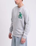 JOHN RICHMOND Pullover Sweatshirt Size M Melange Effect Logo Monogram Patch gallery photo number 6