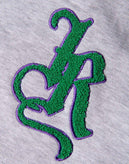 JOHN RICHMOND Pullover Sweatshirt Size M Melange Effect Logo Monogram Patch gallery photo number 9