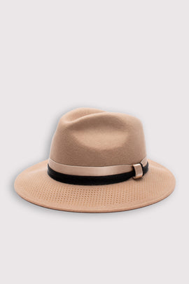 RRP €490 GIORGIO ARMANI Wool & Rabbit Yarn Felt Fedora Hat Size 60 XL Perforated