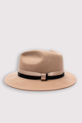 RRP €490 GIORGIO ARMANI Wool & Rabbit Yarn Felt Fedora Hat Size 60 XL Perforated