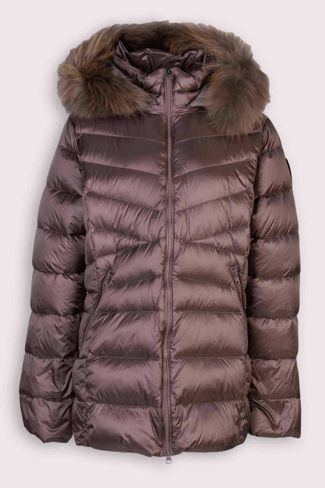 RRP €250 BOMBOOGIE Down Quilted Jacket Size 3 / L Water Repellent Raccoon Fur gallery main photo