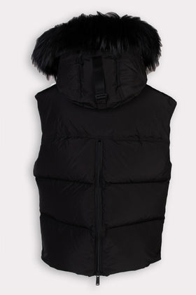 RRP €1085 DSQUARED2 Down Quilted Gilet IT38 US2 UK6 XS Raccoon Fur Wired Hood gallery photo number 4