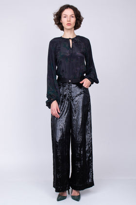 RRP €295 JUST CAVALLI Fuzzy Trousers Size IT 40 / S Black Wide Leg Made in Italy gallery photo number 2