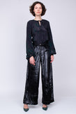 RRP €295 JUST CAVALLI Fuzzy Trousers Size IT 40 / S Black Wide Leg Made in Italy gallery photo number 1