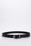 CALVIN KLEIN Smooth Leather Belt Size 100/40 Black Skinny Pin Buckle Closure gallery photo number 2