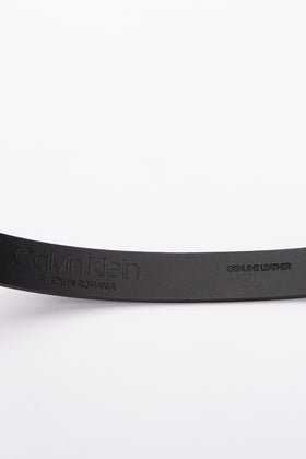CALVIN KLEIN Smooth Leather Belt Size 100/40 Black Skinny Pin Buckle Closure gallery photo number 3