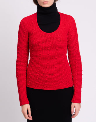 RRP€990 BOTTEGA VENETA Jumper Size M Compact Pom Pom Scoop Neck Made in Italy gallery photo number 5