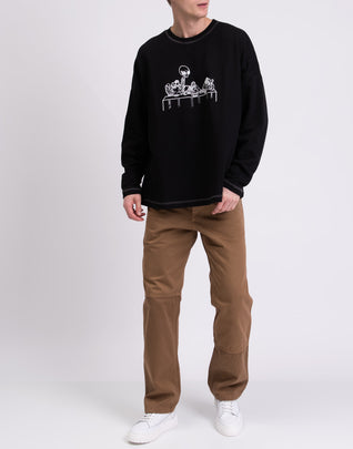 RRP €185 TOM REBL Sweatshirt Size L Coated 'The Last Supper' Front Round Neck