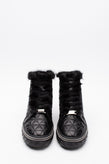 RRP €425 BALDININI Leather Sneaker Boots US7 UK4 EU37 Black Quilted gallery photo number 3