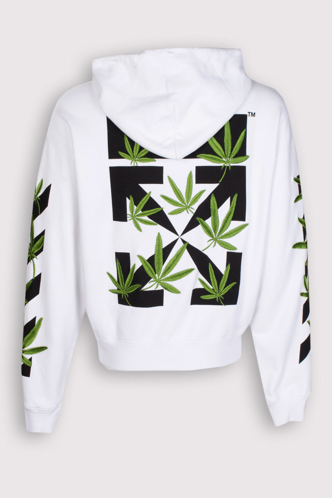 RRP€625 OFF-WHITE c/o VIRGIL ABLOH SEASONAL Hoodie Size M Embroidered Leafs gallery main photo