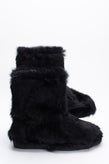 RRP€330 RUCOLINE Rabbit Fur Snow Boots EU 37 UK 4 US 7 Black Round Toe gallery photo number 3