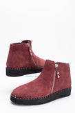 RRP€163 APEPAZZA Suede Leather Ankle Boots US7 UK4 EU37 Red Studded gallery photo number 1