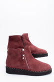 RRP€163 APEPAZZA Suede Leather Ankle Boots US7 UK4 EU37 Red Studded gallery photo number 2