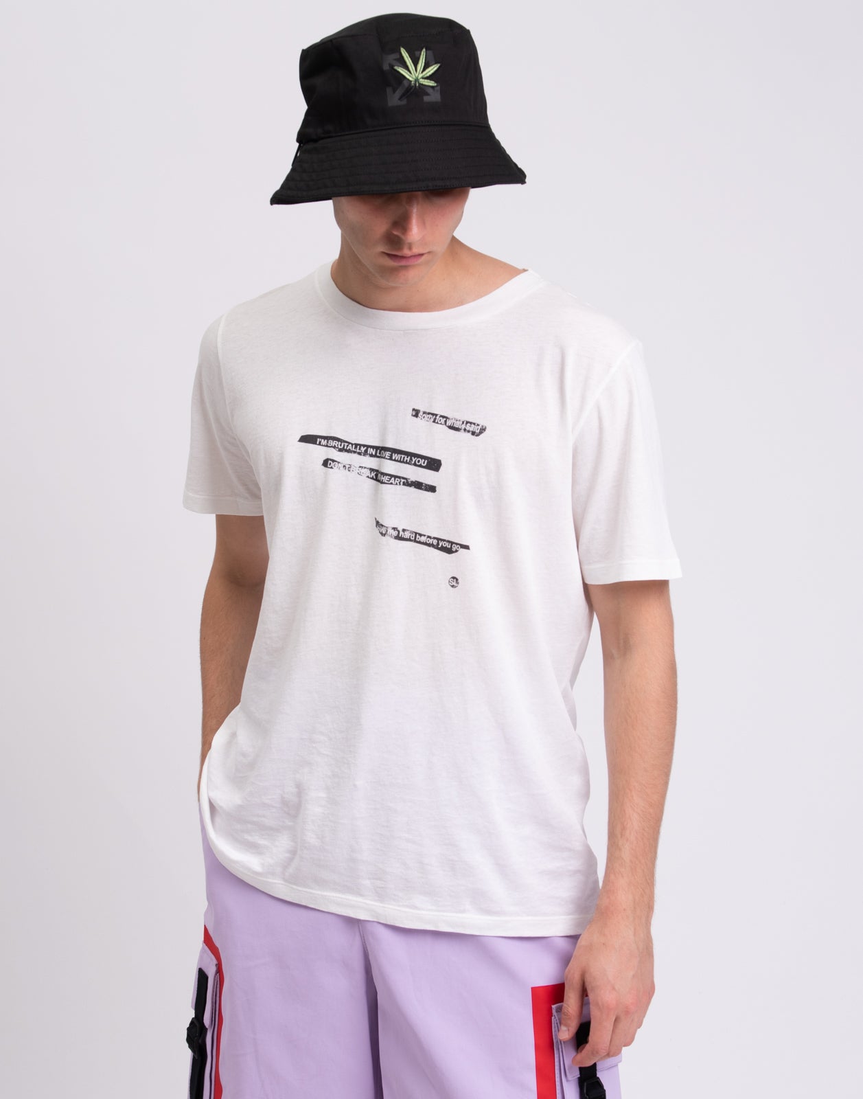 RRP €260 OFF-WHITE c/o VIRGIL ABLOH Bucket Hat One Size Arrows Embroidered Weed gallery main photo