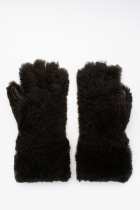 RRP €550 BOTTEGA VENETA Shearling & Leather Teddy Gloves Size 9 M Cashmere Lined gallery photo number 2