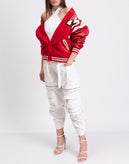 RRP€245 MOA CONCEPT x LOONEY TUNES Baseball Jacket Size L Faux Leather Sleeve gallery photo number 2