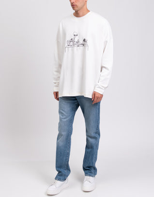RRP €189 TOM REBL Sweatshirt Size XL UFO Dinner Print Crew Neck Made in Italy