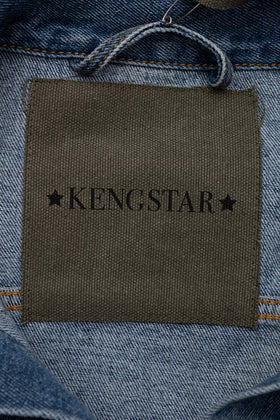 RRP €330 KENGSTAR Denim Jacket Size M Blue Faded Embroidered Fished Collared gallery photo number 3
