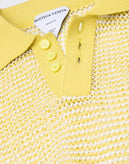 RRP €750 BOTTEGA VENETA SALON 01 Polo Shirt Size S Open Fishnet Knit Yellow gallery photo number 5