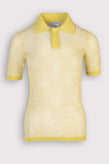 RRP €750 BOTTEGA VENETA SALON 01 Polo Shirt Size S Open Fishnet Knit Yellow gallery photo number 2