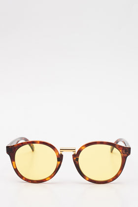 MR. BOHO Round Butterfly Sunglasses Tinted Lenses Metal Top Bar Tortoise Shell gallery photo number 2