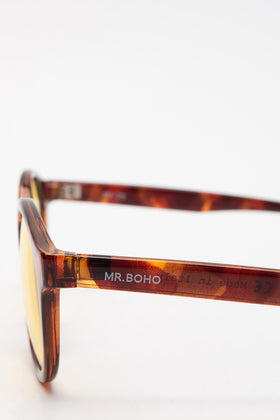MR. BOHO Round Butterfly Sunglasses Tinted Lenses Metal Top Bar Tortoise Shell gallery photo number 6