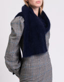 RRP€215 RED VALENTINO Long Rectangle Scarf Blue Angora Wool Blend Knitted gallery photo number 2