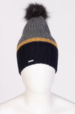 RRP€140 WOOLRICH Cashmere Beanie Cap Size S Asiatic Raccoon Fur Pom Pom Slouchy gallery photo number 1