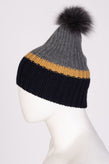 RRP€140 WOOLRICH Cashmere Beanie Cap Size S Asiatic Raccoon Fur Pom Pom Slouchy gallery photo number 2