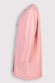 RRP €1810 ERMANNO SCERVINO Wool Topcoat IT46 US10 UK14 XL Pink Mink Fur Pom Pom gallery photo number 2