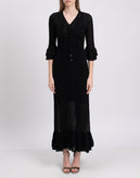 RRP €665 JUST CAVALLI Knitted Maxi Flounce Dress Size M Black Lame Effect gallery photo number 5