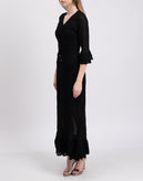 RRP €665 JUST CAVALLI Knitted Maxi Flounce Dress Size M Black Lame Effect gallery photo number 6