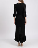 RRP €665 JUST CAVALLI Knitted Maxi Flounce Dress Size M Black Lame Effect gallery photo number 7