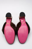 RRP€1010 GUCCI Velour Mule Shoes US7 EU37 UK4 Mink Fur Guccissima Crystals gallery photo number 5