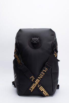 RRP€479 PHILIPP PLEIN SPORT Alpha Backpack Large Rubberized PU Leather Tiger