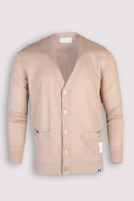 JOHN RICHMOND X Cardigan Size M Merino Wool Blend Logo Y-Neck Made in Italy