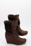 RRP€180 LAURA MANNINI Nubuck Leather Ankle Boots US11 UK8 EU41 Wedge gallery photo number 2