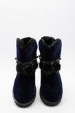 CAFENOIR Velour Ankle Boots US7 EU37 UK4 Pom Poms Shiny Rhinestones gallery photo number 3