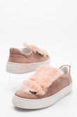 RRP€630 SERGIO ROSSI Suede Leather & Rabbit Fur Sneakers US8 EU38 UK5 Logo gallery photo number 2