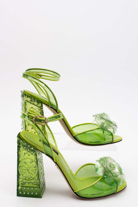 RRP €921 DOLCE & GABBANA Ankle Wrap Sandals EU36 UK3 US6 Heel Transparent gallery photo number 3
