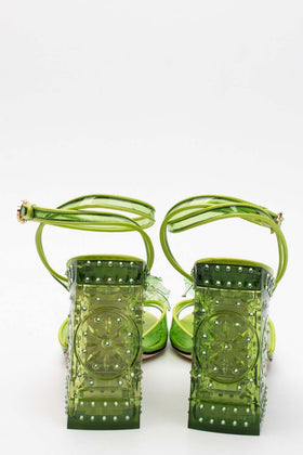 RRP €921 DOLCE & GABBANA Ankle Wrap Sandals EU36 UK3 US6 Heel Transparent gallery photo number 6