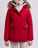 RRP €380 BRERAS MILANO Down Parka Jacket Size XS Red Quilted Inside Hooded gallery photo number 5