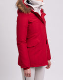 RRP €380 BRERAS MILANO Down Parka Jacket Size XS Red Quilted Inside Hooded gallery photo number 6