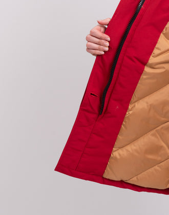 RRP €380 BRERAS MILANO Down Parka Jacket Size XS Red Quilted Inside Hooded gallery photo number 8