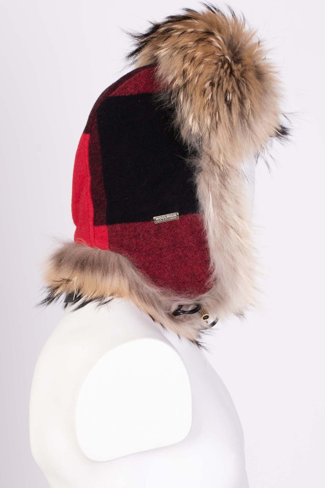 RRP €189 WOOLRICH Arctic Trapper Cap Size S Wool Blend Contrast Finnraccoon Fur gallery main photo