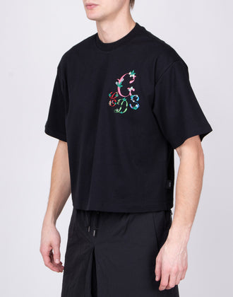 RRP€245 GCDS T-Shirt Top Size L Multicolour Embroidered Cropped Made in Italy gallery photo number 3